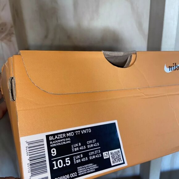Nike Blazer Mid ‘77 VNTG Black and White Brand BQ6806-002 Men's Size 9 BRAND NEW - Picture 10 of 10